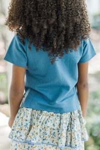 Girls: Tied and True Navy Collared Polo Top