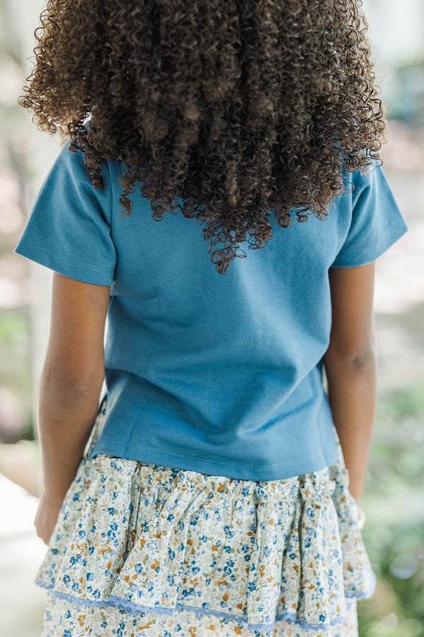 Girls: Tied and True Navy Collared Polo Top