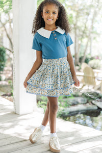 Girls: Tied and True Navy Collared Polo Top