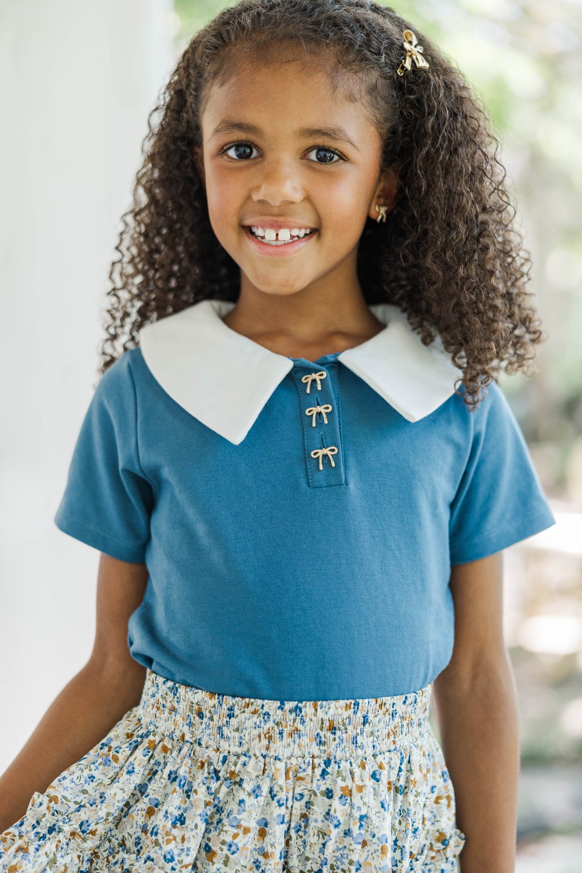 Girls: Tied and True Navy Collared Polo Top – Shop the Mint