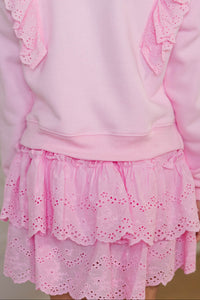 Girls: Recess Ready Pink Eyelet Skort