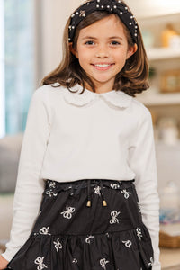 Girls: The Collar Club White Ruffle Top