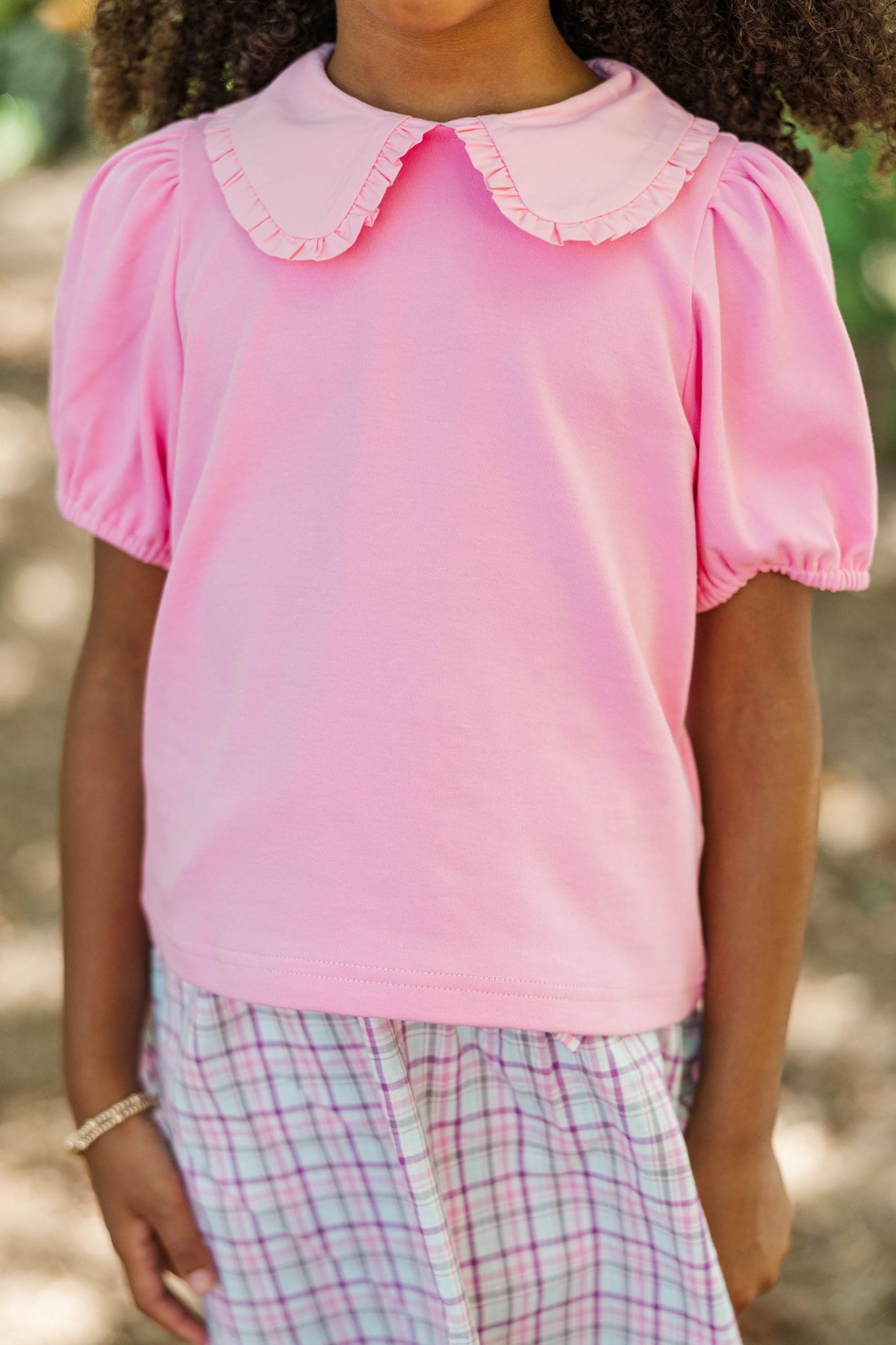 トップス Babylclub charmy collar top babypink Girls: Perfectly Put Together Pink Ruffle Collar Top – Shop the Mint