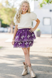 Girls: Bundle Of Bows Cream Bow Back Knit Top