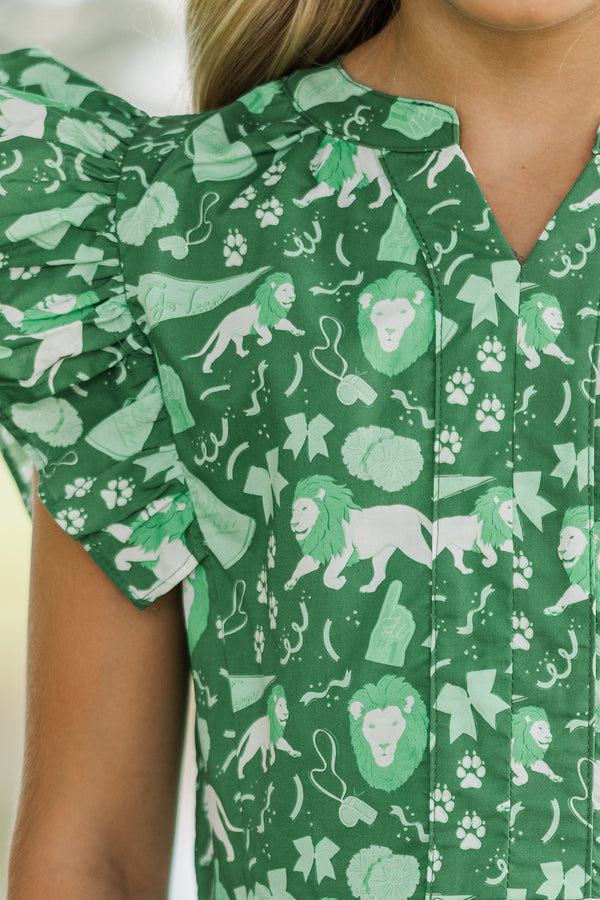 Girls: At This Time Lions Print Dress