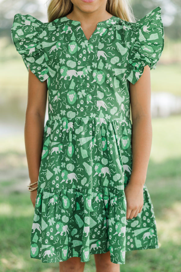Girls: At This Time Lions Print Dress