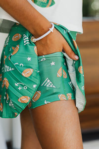 Girls: The Sadie Green Football Print Skort