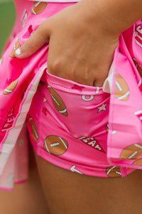 Girls: The Sadie Pink Football Print Skort