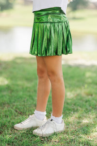Girls: The Sadie Emerald Green Shimmer Skort