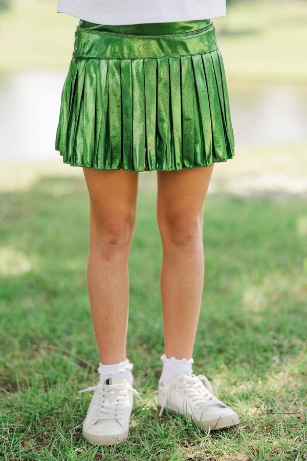Girls: The Sadie Emerald Green Shimmer Skort