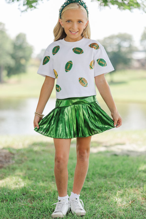 Girls: The Sadie Emerald Green Shimmer Skort