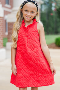 Girls: Never Better Red Textured Dress