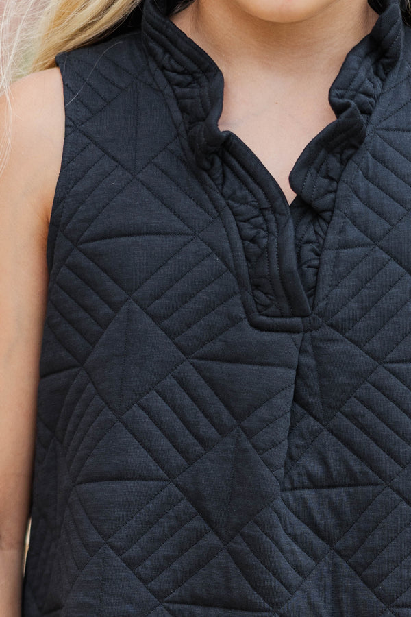 Girls: Never Better Black Textured Dress