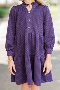 Girls: All Up To You Plum Purple Textured Dress