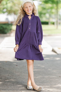Girls: All Up To You Plum Purple Textured Dress