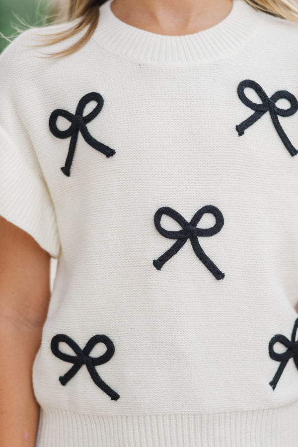 Girls: The Kennedy Black Bow Sweater