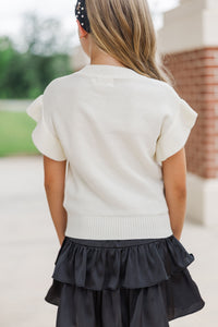 Girls: The Kennedy Black Bow Sweater