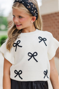 Girls: The Kennedy Black Bow Sweater