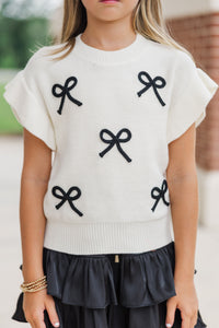 Girls: The Kennedy Black Bow Sweater