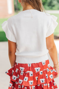 Girls: The Kennedy Red Bow Sweater