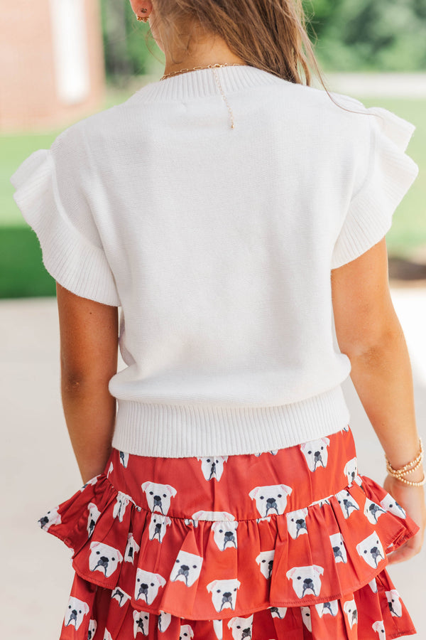 Girls: The Kennedy Red Bow Sweater