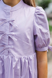 Girls: The Audrey Lilac Babydoll Dress