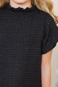 Girls: The Amanda Black Tweed Dress