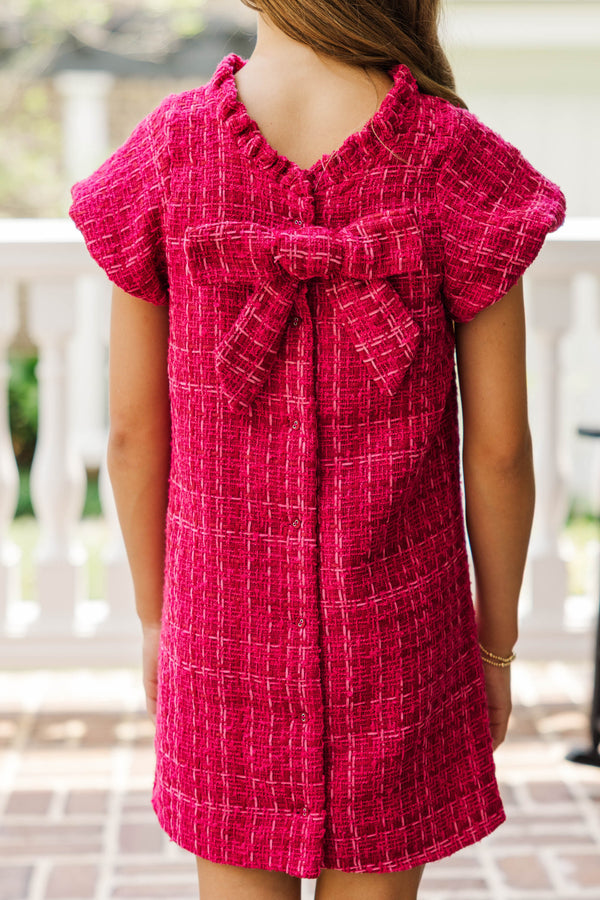 Girls: The Amanda Magenta Tweed Dress