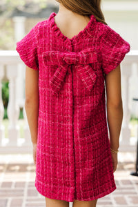 Girls: The Amanda Magenta Pink Tweed Dress
