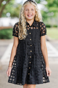 Girls: The Hannah Black Textured Dress