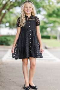 Girls: The Hannah Black Textured Dress
