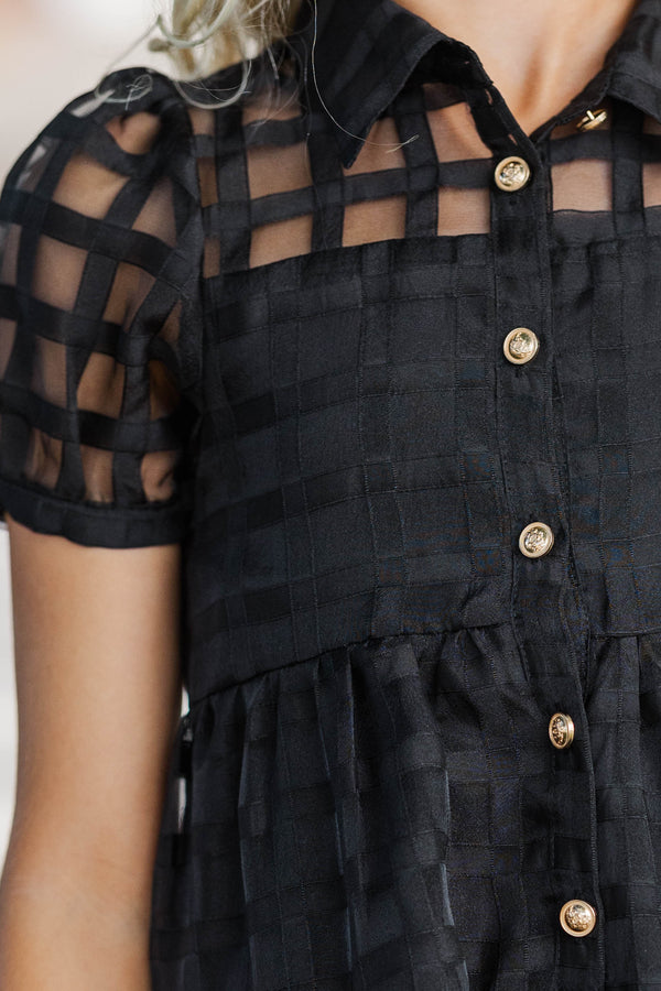 Girls: The Hannah Black Textured Dress