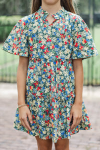 Girls: The Stephanie Emerald Floral Babydoll Dress
