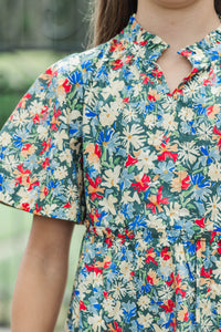 Girls: The Stephanie Emerald Floral Babydoll Dress