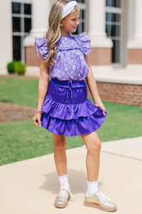 Girls: The Layla Purple Bows and Stars Blouse