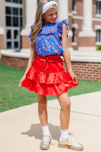 Girls: The Layla Blue Bows and Stars Blouse