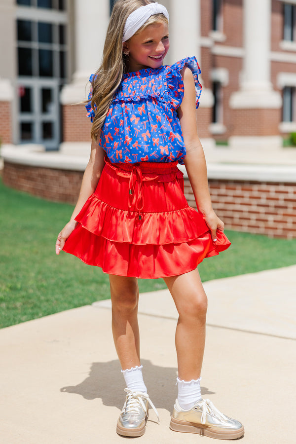 Girls: The Layla Blue Bows and Stars Blouse