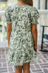 Girls: The Lila Mae Olive Toile Dress