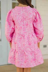 Girls: Always On My Mind Pink Brocade Dress