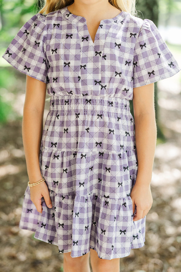 Girls: The Mary Purple Gingham Dress