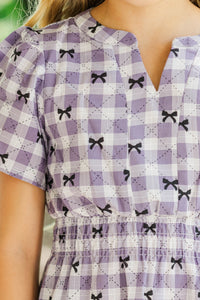 Girls: The Mary Purple Gingham Dress