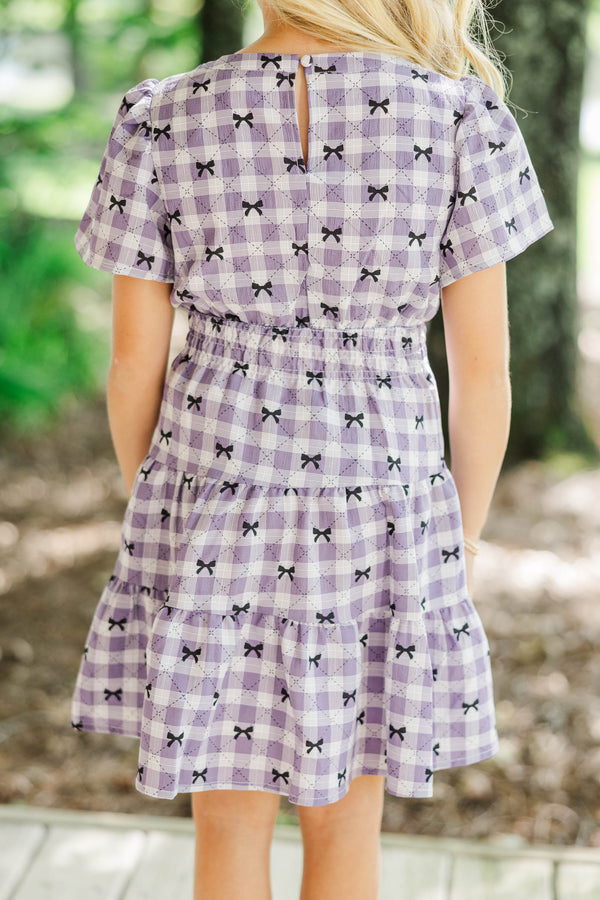 Girls: The Mary Purple Gingham Dress