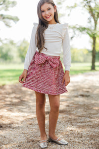 Girls: The Kate Burgundy Tweed Skort