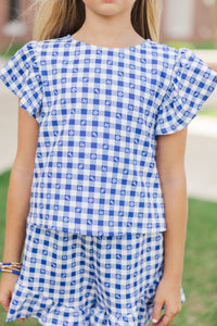 Girls: Feeling Fun Blue Gameday Checkered Set