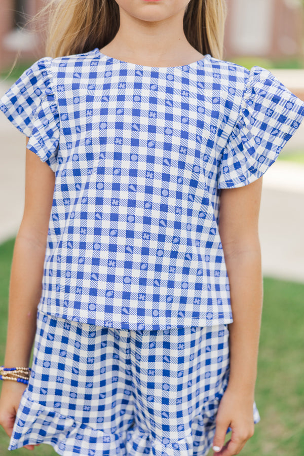 Girls: Feeling Fun Blue Gameday Checkered Set