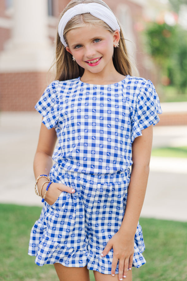 Girls: Feeling Fun Blue Gameday Checkered Set – Shop the Mint