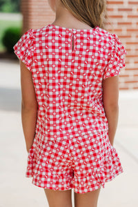 Girls: Feeling Fun Red Gameday Checkered Set