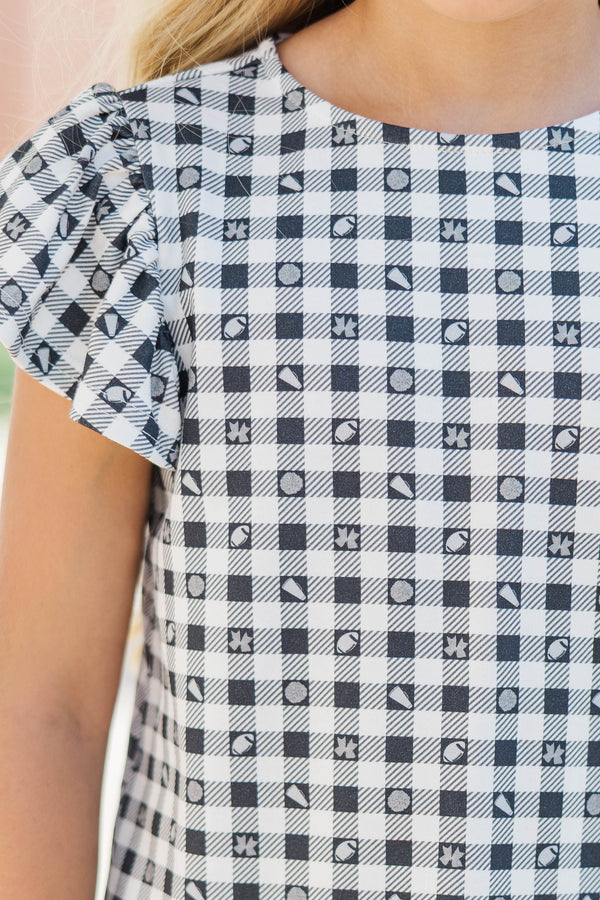 Girls: Feeling Fun Black Gameday Checkered Set