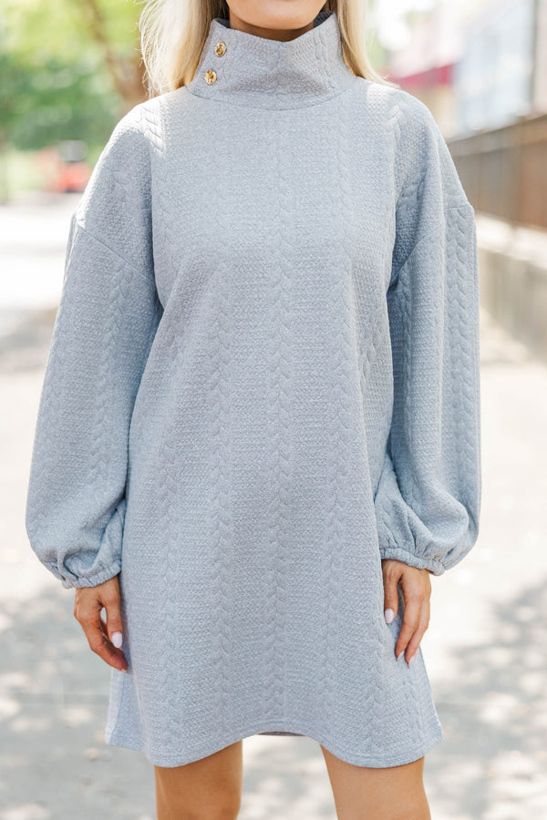 What You've Been Looking For Grey Quilted Dress