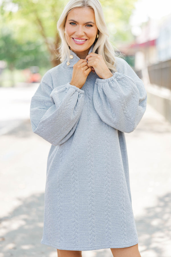 What You've Been Looking For Grey Quilted Dress